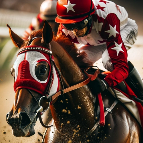Un jockey concentré sur son cheval